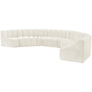 Meridian Arc Cream Velvet 8 pc Modular Sectional IMAGE 6