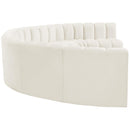 Meridian Arc Cream Velvet 8 pc Modular Sectional IMAGE 7