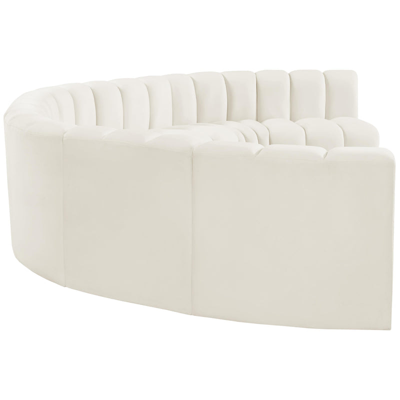 Meridian Arc Cream Velvet 8 pc Modular Sectional IMAGE 7