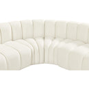 Meridian Arc Cream Velvet 8 pc Modular Sectional IMAGE 10