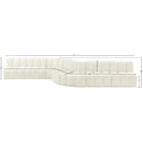 Meridian Arc Cream Velvet 8 pc Modular Sectional IMAGE 16