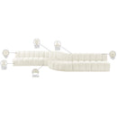 Meridian Arc Cream Velvet 8 pc Modular Sectional IMAGE 17