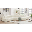 Meridian Arc Cream Velvet 8 pc Modular Sectional IMAGE 2