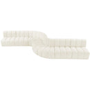 Meridian Arc Cream Velvet 8 pc Modular Sectional IMAGE 4