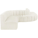 Meridian Arc Cream Velvet 8 pc Modular Sectional IMAGE 5