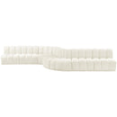 Meridian Arc Cream Velvet 8 pc Modular Sectional IMAGE 7
