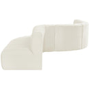 Meridian Arc Cream Velvet 8 pc Modular Sectional IMAGE 8
