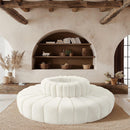 Meridian Arc Cream Velvet 8 pc Modular Sectional IMAGE 2