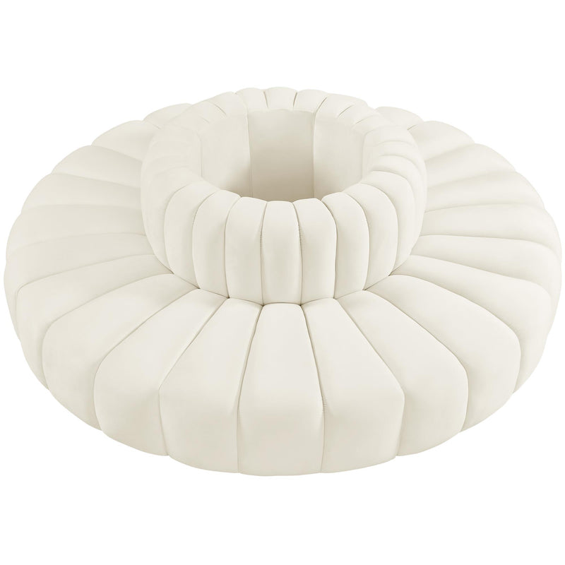 Meridian Arc Cream Velvet 8 pc Modular Sectional IMAGE 3