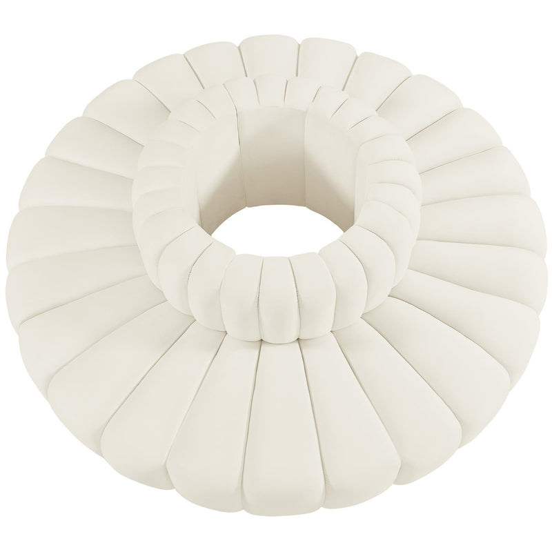 Meridian Arc Cream Velvet 8 pc Modular Sectional IMAGE 4