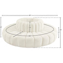 Meridian Arc Cream Velvet 8 pc Modular Sectional IMAGE 6