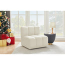 Meridian Arc Cream Velvet Straight Chair IMAGE 2