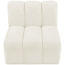 Meridian Arc Cream Velvet Straight Chair IMAGE 4
