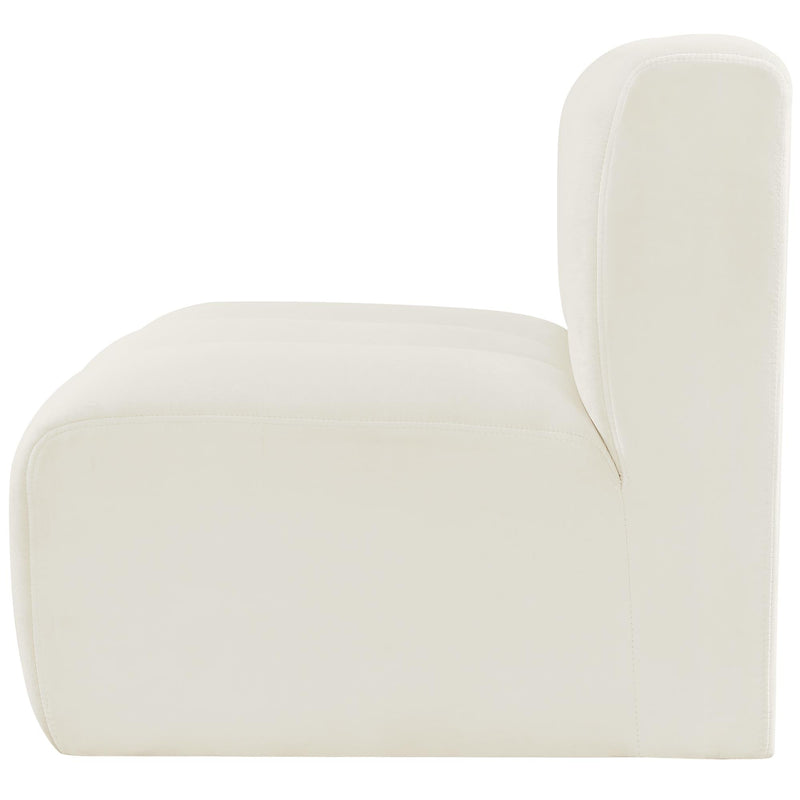 Meridian Arc Cream Velvet Straight Chair IMAGE 5