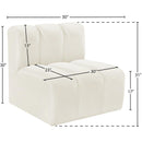 Meridian Arc Cream Velvet Straight Chair IMAGE 7