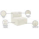 Meridian Arc Cream Velvet Straight Chair IMAGE 8