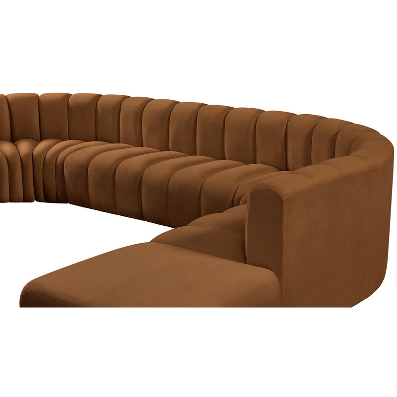 Meridian Arc Saddle Velvet 10 pc Modular Sectional IMAGE 10