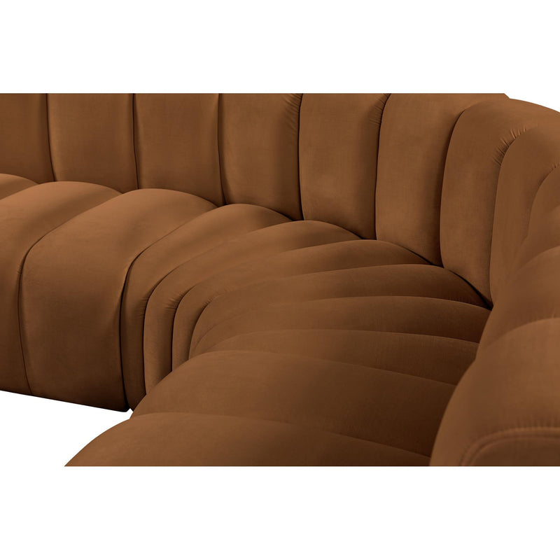 Meridian Arc Saddle Velvet 10 pc Modular Sectional IMAGE 11
