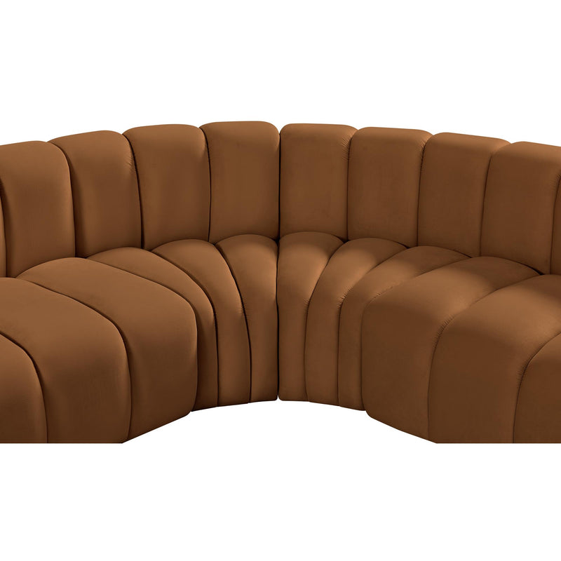 Meridian Arc Saddle Velvet 10 pc Modular Sectional IMAGE 12