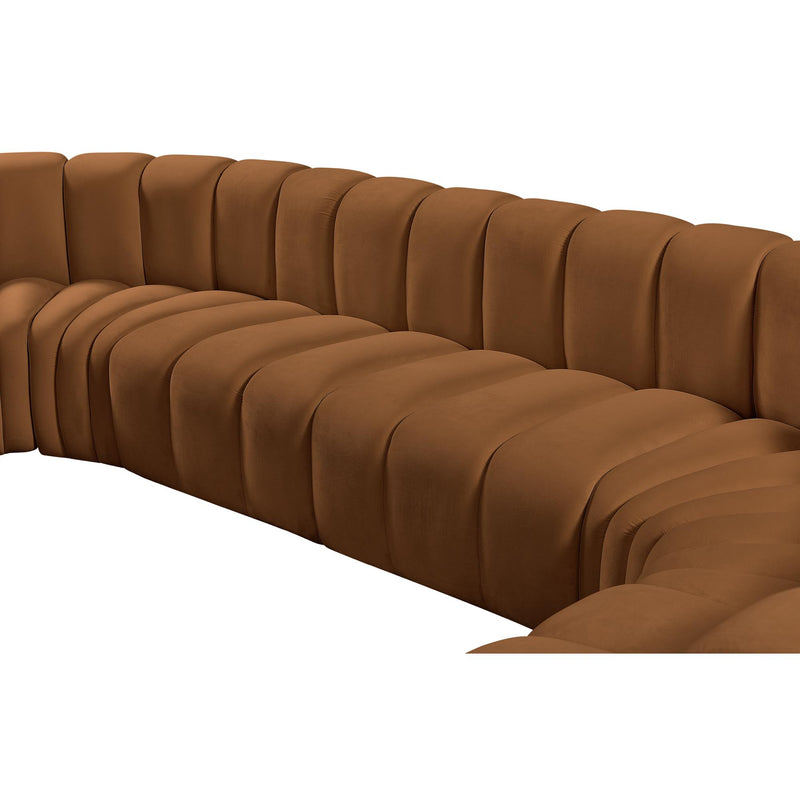Meridian Arc Saddle Velvet 10 pc Modular Sectional IMAGE 13