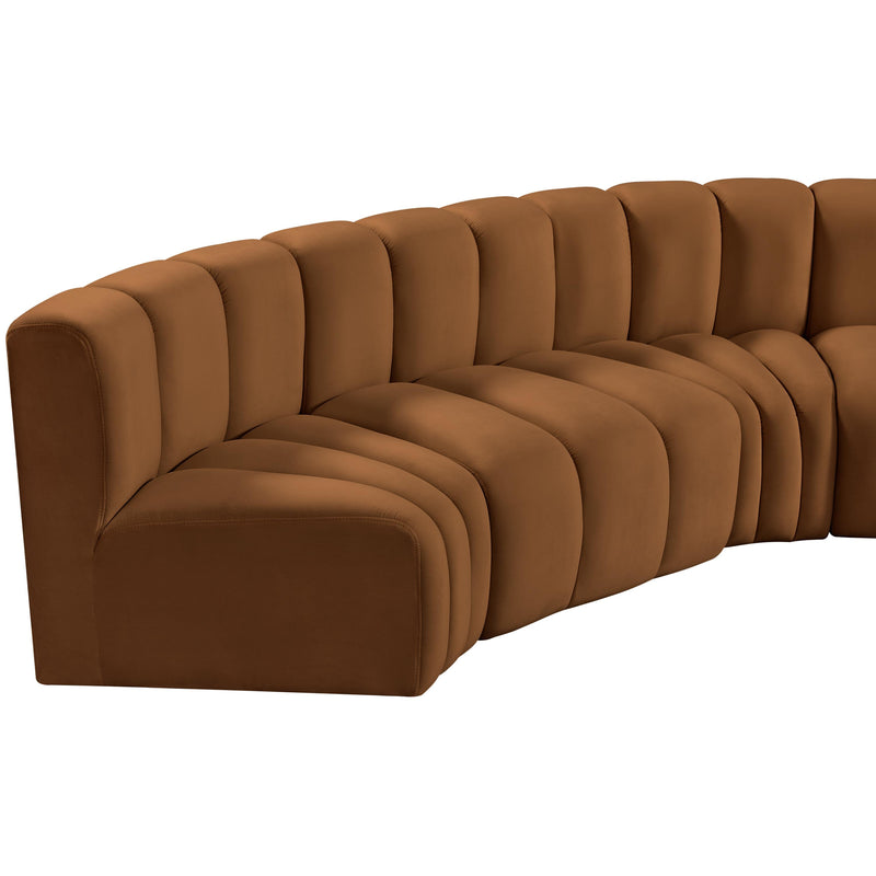Meridian Arc Saddle Velvet 10 pc Modular Sectional IMAGE 14