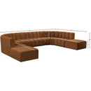 Meridian Arc Saddle Velvet 10 pc Modular Sectional IMAGE 16