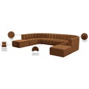Meridian Arc Saddle Velvet 10 pc Modular Sectional IMAGE 17