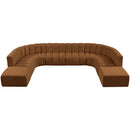 Meridian Arc Saddle Velvet 10 pc Modular Sectional IMAGE 4