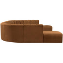 Meridian Arc Saddle Velvet 10 pc Modular Sectional IMAGE 6