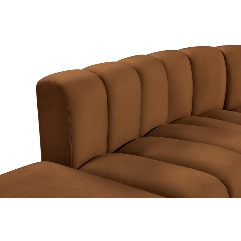Meridian Arc Saddle Velvet 10 pc Modular Sectional IMAGE 9