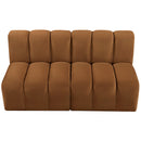 Meridian Arc Saddle Velvet 2 pc Modular Sectional IMAGE 4