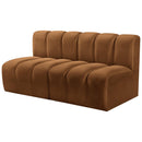 Meridian Arc Saddle Velvet 2 pc Modular Sectional IMAGE 6