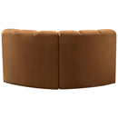 Meridian Arc Saddle Velvet 2 pc Modular Sectional IMAGE 3