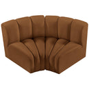 Meridian Arc Saddle Velvet 2 pc Modular Sectional IMAGE 4