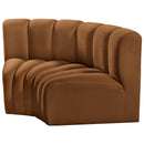 Meridian Arc Saddle Velvet 2 pc Modular Sectional IMAGE 6