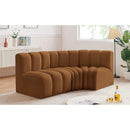 Meridian Arc Saddle Velvet 3 pc Modular Sectional IMAGE 2