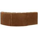 Meridian Arc Saddle Velvet 3 pc Modular Sectional IMAGE 3
