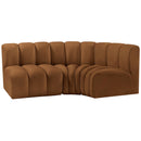 Meridian Arc Saddle Velvet 3 pc Modular Sectional IMAGE 5