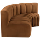 Meridian Arc Saddle Velvet 3 pc Modular Sectional IMAGE 7