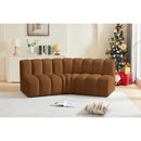 Meridian Arc Saddle Velvet 3 pc Modular Sectional IMAGE 2
