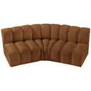 Meridian Arc Saddle Velvet 3 pc Modular Sectional IMAGE 4