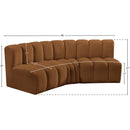 Meridian Arc Saddle Velvet 3 pc Modular Sectional IMAGE 9