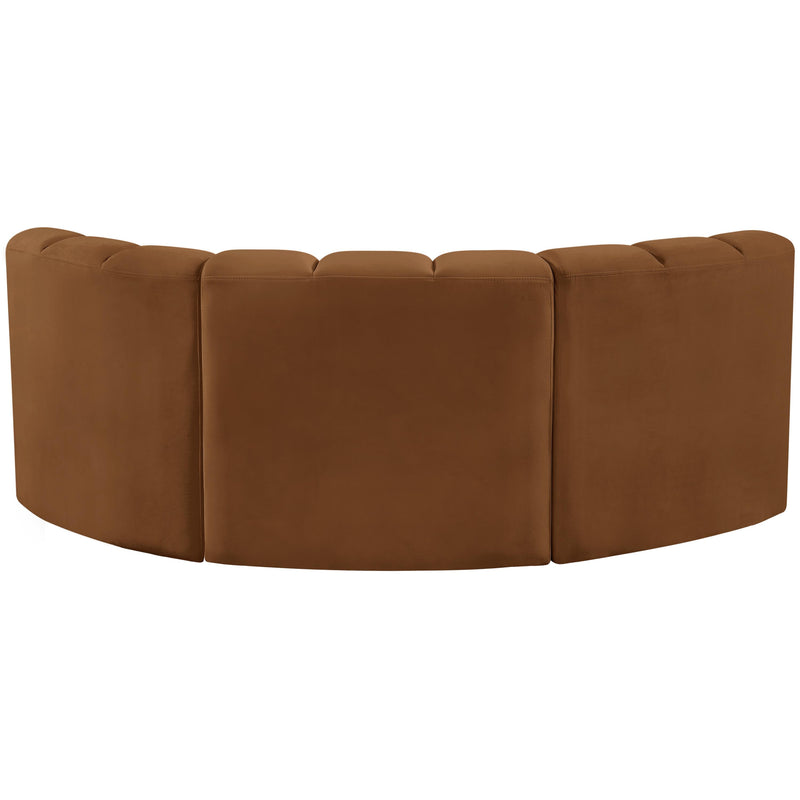 Meridian Arc Saddle Velvet 3 pc Modular Sectional IMAGE 3