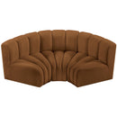Meridian Arc Saddle Velvet 3 pc Modular Sectional IMAGE 4