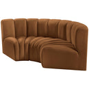Meridian Arc Saddle Velvet 3 pc Modular Sectional IMAGE 6