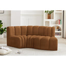 Meridian Arc Saddle Velvet 3 pc Modular Sectional IMAGE 2