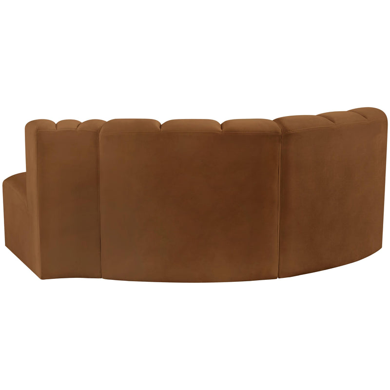 Meridian Arc Saddle Velvet 3 pc Modular Sectional IMAGE 3