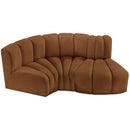 Meridian Arc Saddle Velvet 3 pc Modular Sectional IMAGE 4