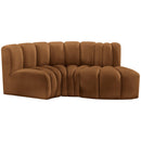 Meridian Arc Saddle Velvet 3 pc Modular Sectional IMAGE 5