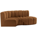 Meridian Arc Saddle Velvet 3 pc Modular Sectional IMAGE 8